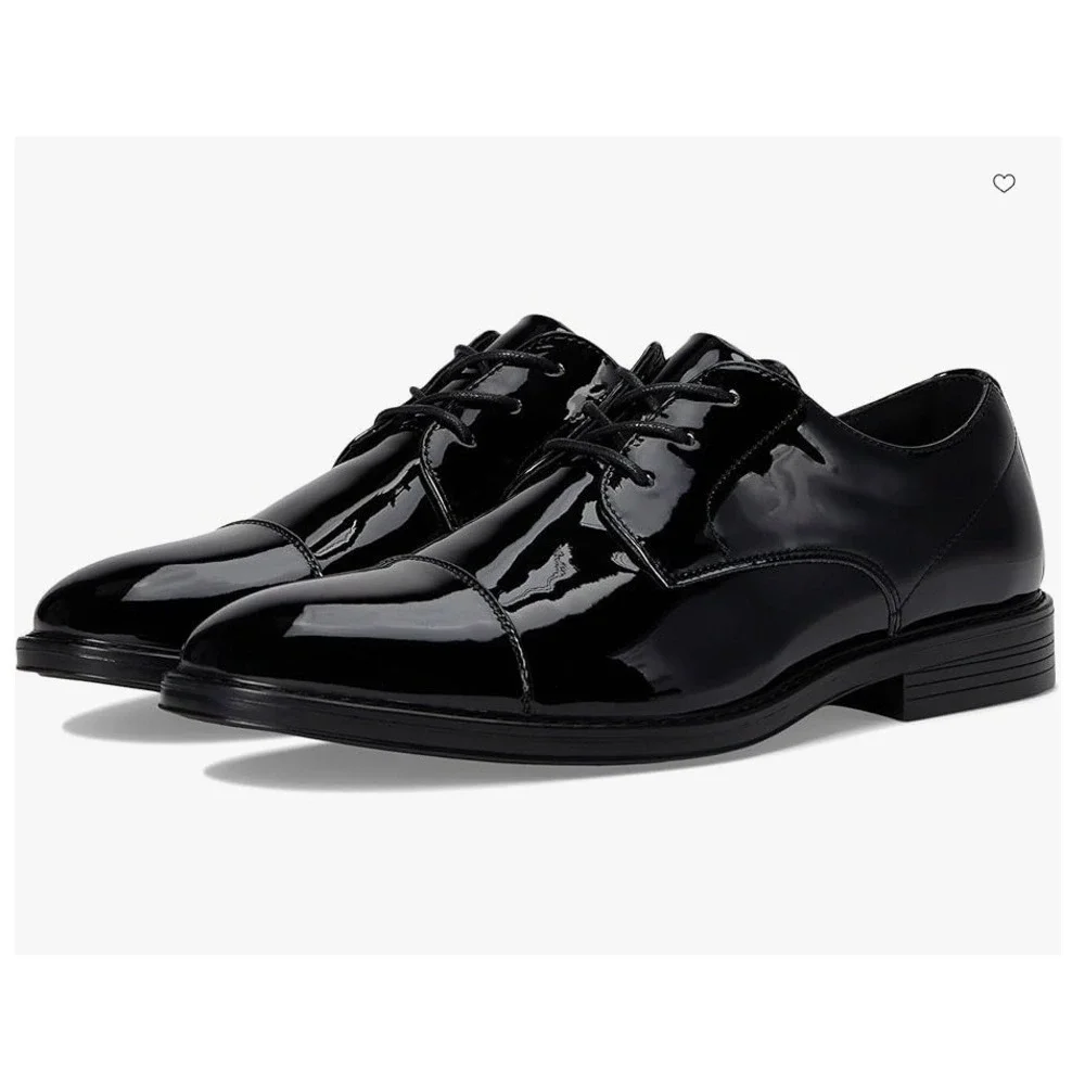 Nunn Bush Centro Flex FPTO Mens 9W‎ Black Patent Formal Oxford NEW 85045-004